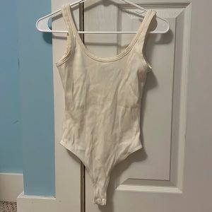 cream rubbed tank bodysuit